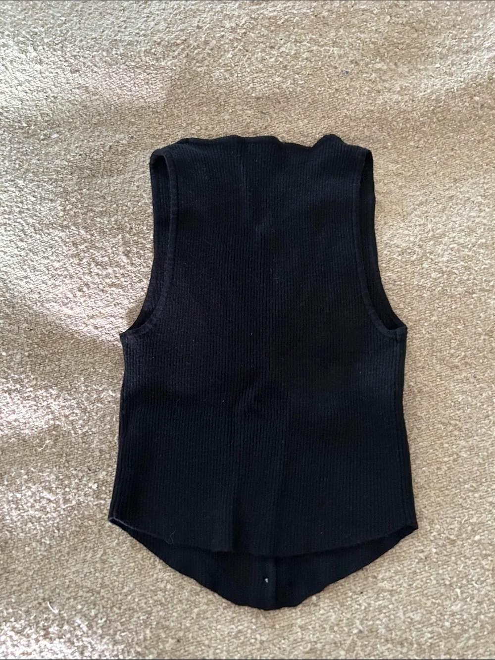 Papermoon Black Ribbed Button-Front Sweater Vest - Picture 7 of 7